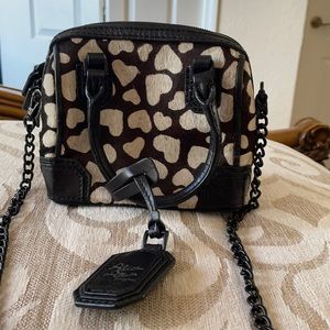 Alive and Olivia Calf Hair Mini Hearts Purse